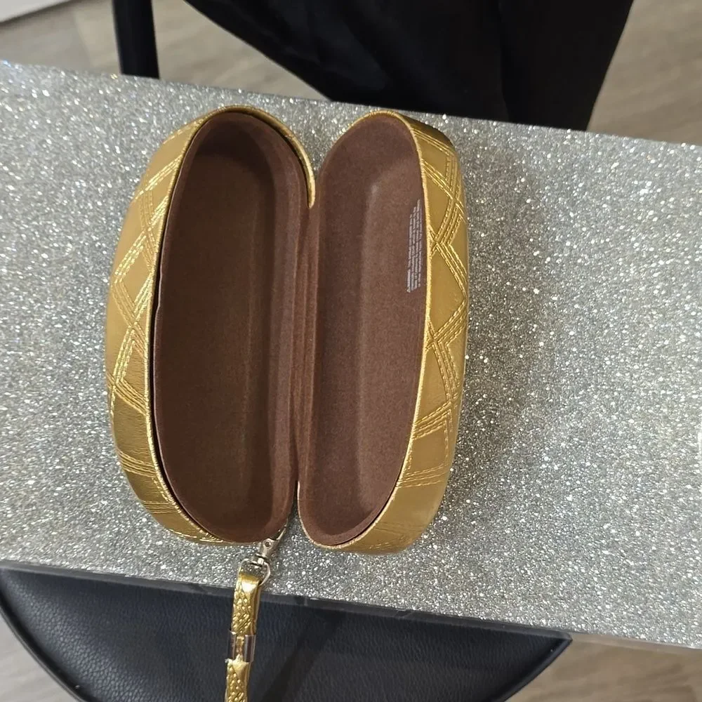 Genesis‎ Gold Woven Hard Eye Glass Case w/Strap